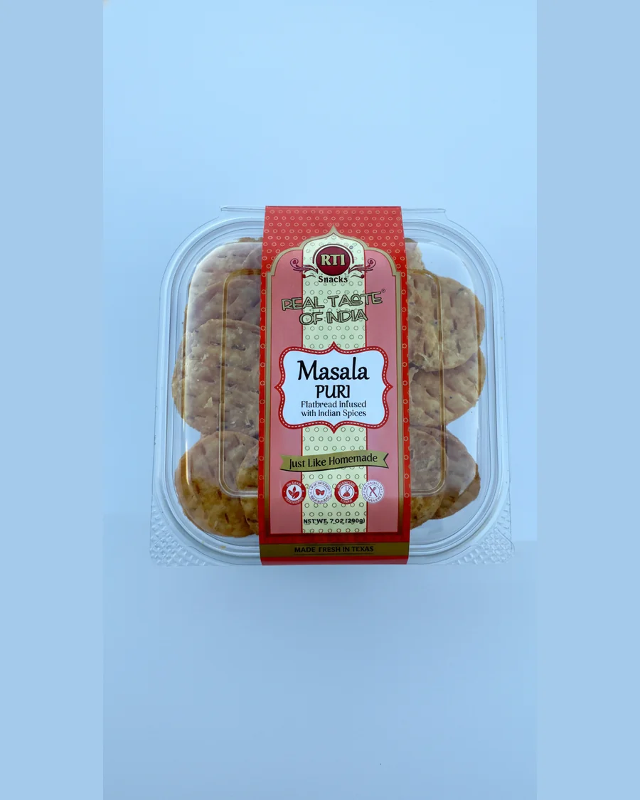 RTI Masala Puri container, spiced flatbread rounds, 7 oz